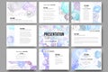 Set of 9 templates for presentation slides. Hand Royalty Free Stock Photo