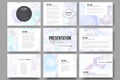 Set of 9 templates for presentation slides. Hand Royalty Free Stock Photo