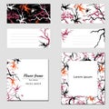 Set of templates for presentations, business cards and banners with abstract brancheson a white background. Halloween invitation Royalty Free Stock Photo