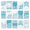 Set of templates. Vector floral background for greeting card, business card Royalty Free Stock Photo