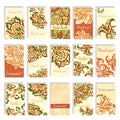 Set of templates. Vector floral background for greeting card, business card, flyers. Royalty Free Stock Photo