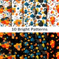 Set of ten bright patterns Royalty Free Stock Photo