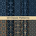 Set of ten classic patterns