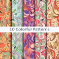 Set of ten colorful patterns Royalty Free Stock Photo