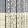 Set of ten colorful patterns Royalty Free Stock Photo