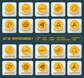 Set of ten different cryptocurrency icons on a light background Royalty Free Stock Photo