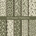 Set of ten flower patterns