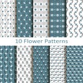 Set of ten flower patterns