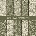 Set of ten flower patterns