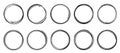 Set of ten grunge style round decors, template for rubber stamp