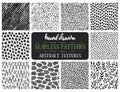 Set of ten hand drawn ink seamless patterns.