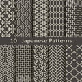 Set of ten Japanese patterns Royalty Free Stock Photo