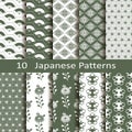 Set of ten Japanese patterns Royalty Free Stock Photo