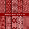 Set of ten Japanese patterns