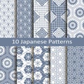 Set of ten japanese patterns Royalty Free Stock Photo