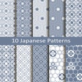 Set of ten japanese patterns Royalty Free Stock Photo