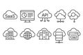 Set of ten line icons for cloud computing and technology services Royalty Free Stock Photo