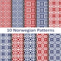 Set of ten norwegian patterns Royalty Free Stock Photo