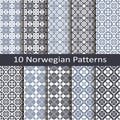 Set of ten norwegian patterns Royalty Free Stock Photo