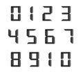 Set of ten numbers form zero to ten, digital code texts design