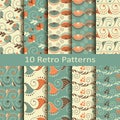 Set of ten retro patterns Royalty Free Stock Photo