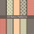 Set of ten retro patterns Royalty Free Stock Photo