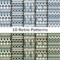 Set of ten retro patterns Royalty Free Stock Photo