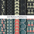 Set of ten retro patterns Royalty Free Stock Photo