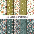 Set of ten school patterns