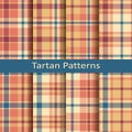 Set of ten seamless vector colorful scottish tartan patterns Royalty Free Stock Photo