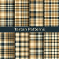 Set of ten seamless vector scottish tartan square patterns. design for covers, textile, packaging