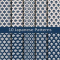 Set of ten seamless vector traditional japanese patterns