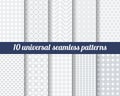 Set of ten subtle seamless patterns.