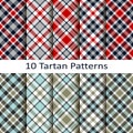Set of ten tartan patterns Royalty Free Stock Photo