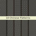 Set of ten traditional chinese patterns