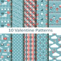 Set of ten valentine patterns