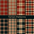 Set of ten vector trendy scottish tartan patterns. design for wrapping, packaging, covers, cloths, christmas