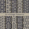 Set of ten vintage patterns