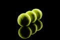 set of tennis balls isolated over  the black background Royalty Free Stock Photo