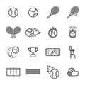 Set of tennis icons. Vector illustration decorative design Royalty Free Stock Photo