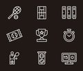 Set of tennis related icons Royalty Free Stock Photo