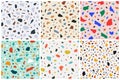 Set of terrazzo seamless patterns