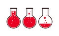 Set of test tube icons. Vector Illustration.