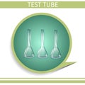 Set of Test Tubes inside of Round Gradient Icon. Royalty Free Stock Photo