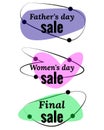 Set of text banner for design of sales, promo coupons, web site design. Abstract flat shapes and outline style