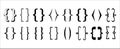 Set of text bracket. Assorted bracket icon set. Quote and parenthesis boxes symbol. Different style of text bracket vector graphic