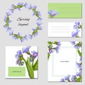 Set of text frames with floral pattern. Vector illustration of flowers for the modern design of business cards, advertising, Royalty Free Stock Photo