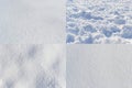 Set of texture of pure snow. Loose and smooth surface