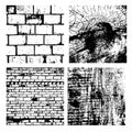 Set of Texture Stamp eps 10 Grunge wooden and brick Royalty Free Stock Photo