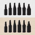 Set of textured craft beer bottle label designs.